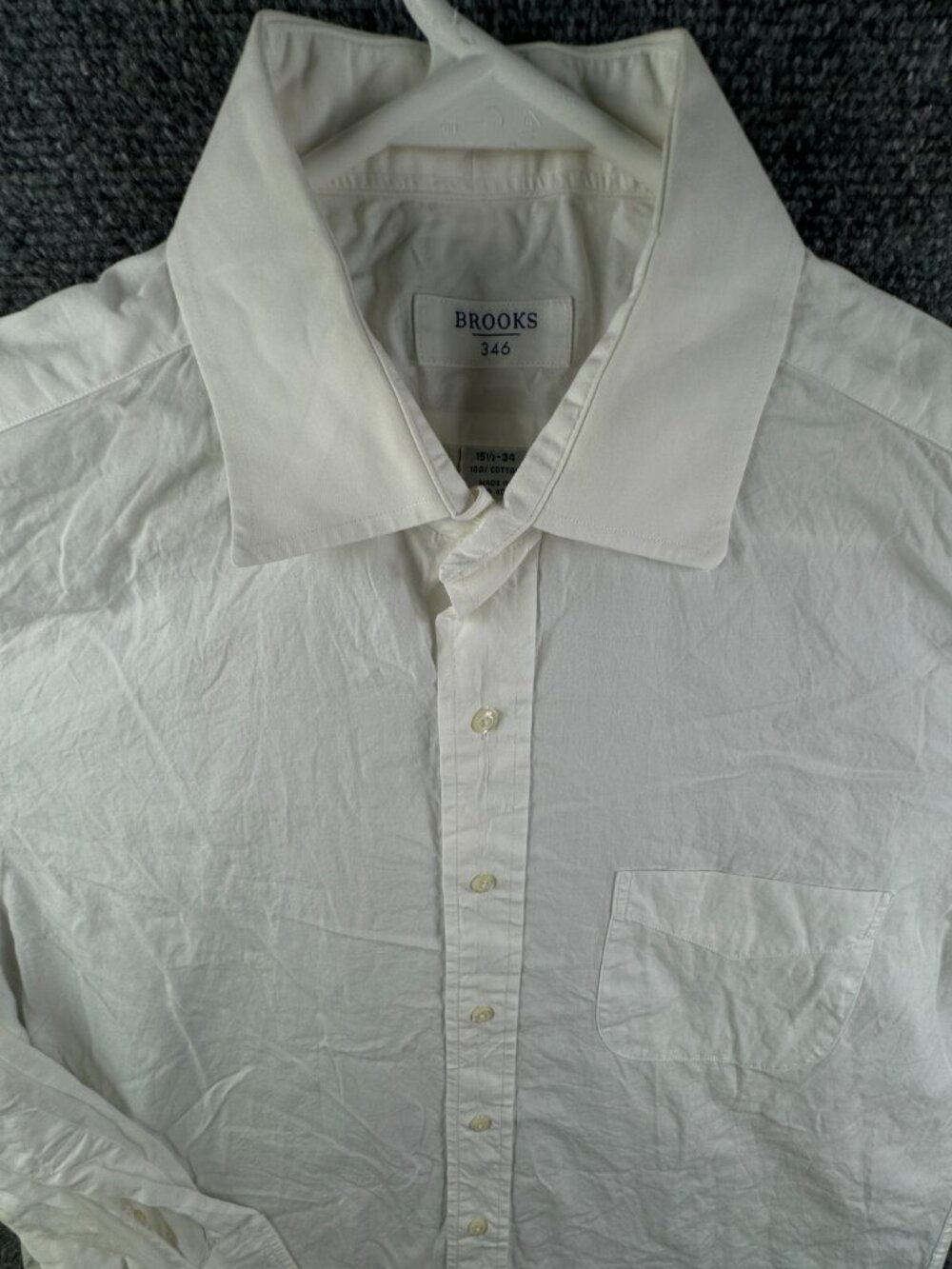 Brooks Brothers Men Button Up Shirt Long Sleeve White 15.5 34 All Cotton Adult